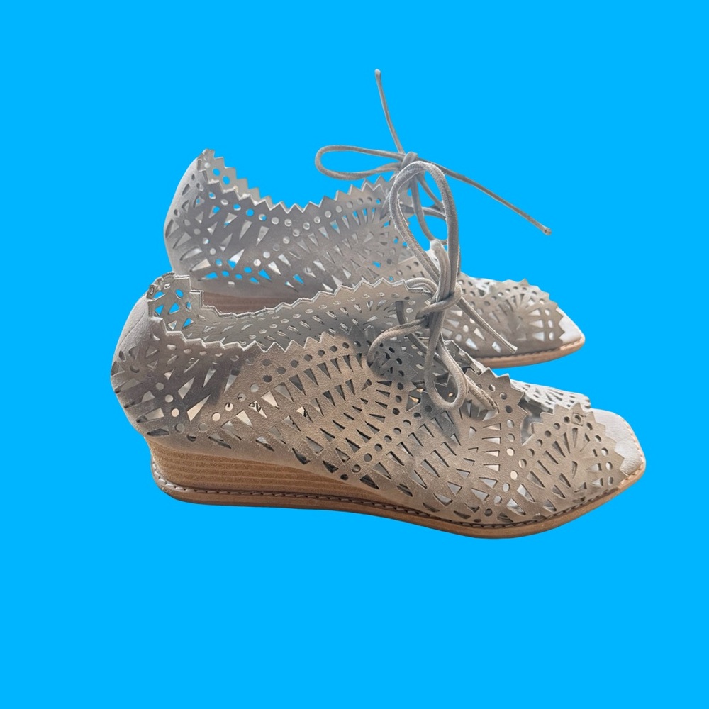 Jeffrey Campbell Espejo Lace Up Wedge Sandals